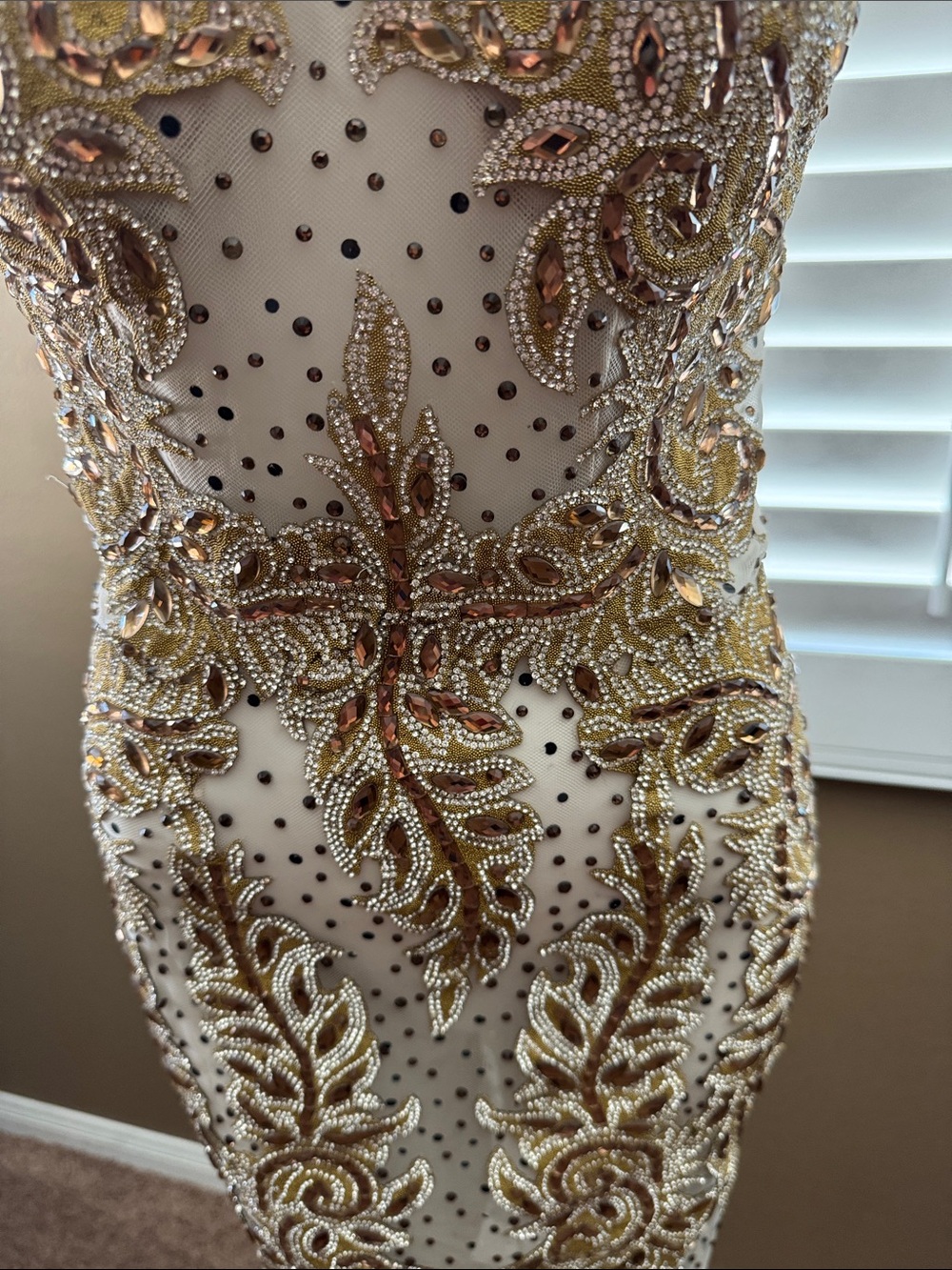 Size 6 Azzure high end couture gown. Missing button pageant glitz glamour - Picture 6 of 16